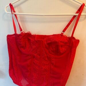 Amazon Red Corset Bra with Adjustable Straps